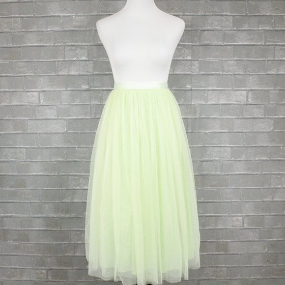 Anthro BHLDN Lena Tulle Skirt Pistachio - Picture 3 of 15